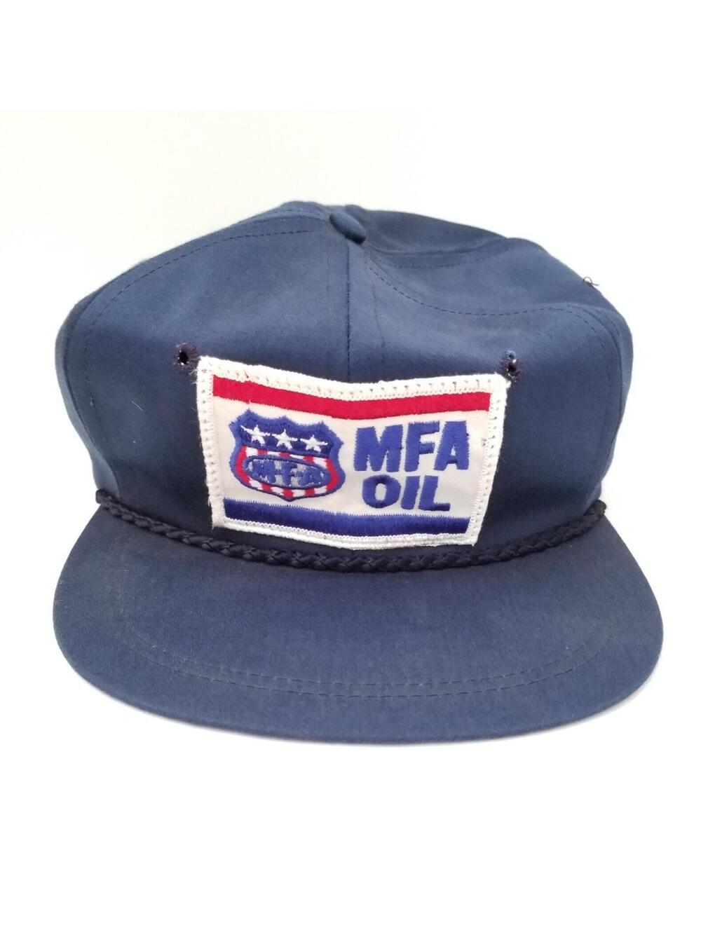 Vintage MFA OIL Trucker Farmers Hat Made in USA Imperial Caps Patch Adjustable